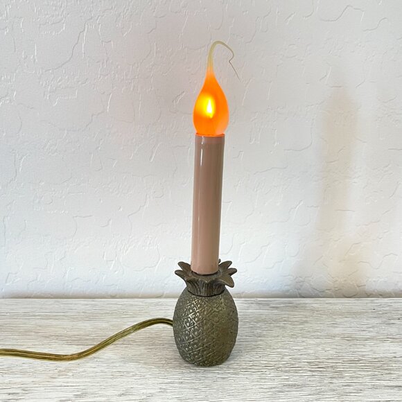 Vintage Brass Pineapple Candlestick Light Lamp Impulse Giftware - Picture 1 of 7